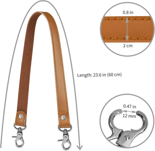 Vista 12 de Allzedream - Bolsa de hombro de repuesto de lona de cuero auténtico, 2