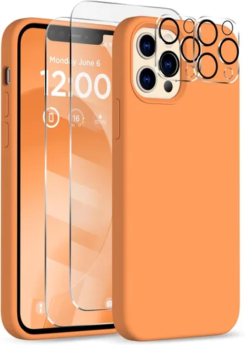 Vista 11 de Funda para iPhone 12 Pro Max, [2 protectores de cámara + 2 protectores de pantalla], funda protectora de silicona de cuerpo completo a prueba