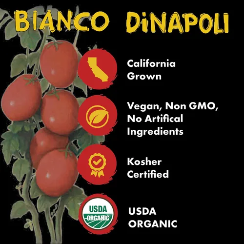 Vista 5 de Bianco DiNapoli Organic NY Style - Salsa de pizza de 8 onzas (paquete de 8), tomates cultivados en California madurados con vid, con ajo, especias
