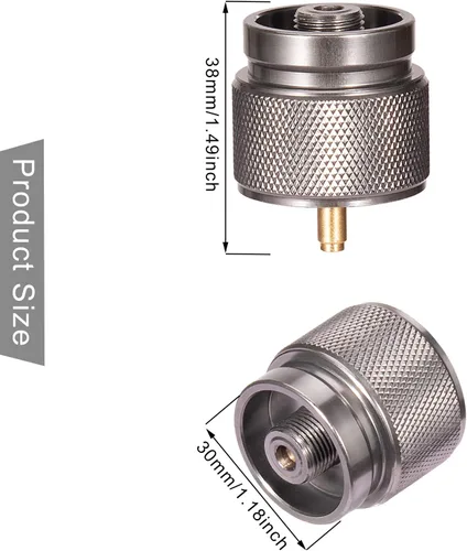 Vista 2 de Adaptador de estufa de camping 1 Lb Entrada de tanque pequeño de propano EN417 Cilindro de salida de válvula lindal LPG Adaptador