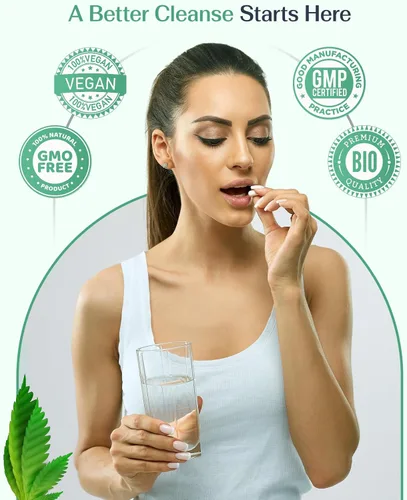 Vista 5 de Colon Pro Health - Suplemento de limpieza de fibra - 90 cápsulas - Soporte intestinal - 60 cápsulas