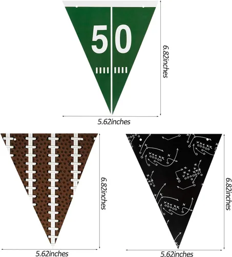 Vista 2 de 2 Piezas Banderín Bandera de Fútbol Americano Banderas de Cordel con Tema de Fútbol Americano Banderines para Decoraciones de Fiestas Deportivas