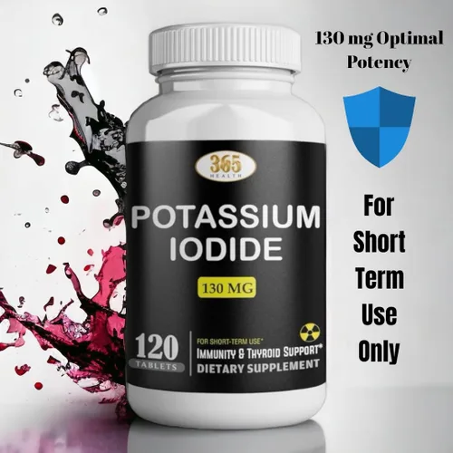 Vista 6 de Potasio Yoduro 130 mg - Tabletas de KI - Potasio 130 mg - Píldoras de Yodo de Potasio Fabricadas en EE. UU. YODO Naciente, Yoduro de potasio - 120