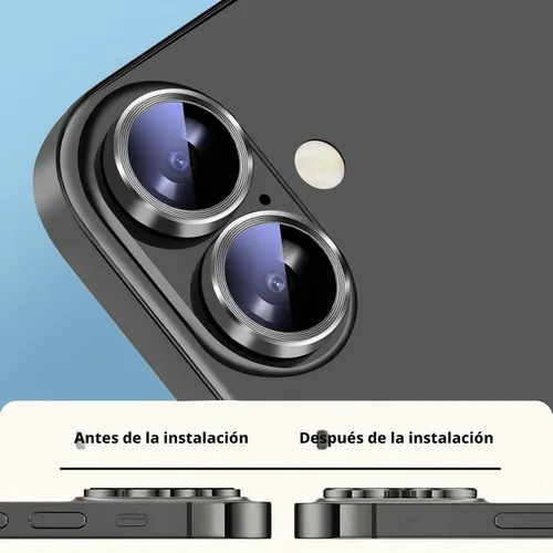 Vista 3 de Paquete de 2X2 Protector de Lente de Cámara para iPhone 17, iPhone 16 Plus/ 16 Protector de Pantalla de Lente de Vidrio Templado Cubierta de Cámara