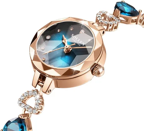 Vista 2 de SOLLEN Reloj de cuarzo para mujer, relojes analógicos de cuarzo de moda impermeables para mujer