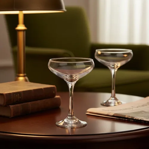 Vista 7 de HISTORY COMPANY The 1930 Literary Round Table Cocktail Coupe - Juego de 2 piezas inspirado en algonquines para cócteles artesanales y champán