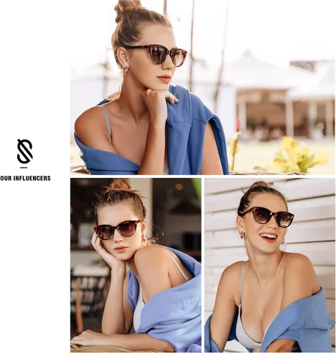 Vista 2 de SOJOS Trendy Polarized Sunglasses for Women,Retro Cat Eye Womens Sun Glasses SJ2221