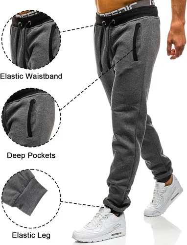 Vista 7 de BUXKR Pantalones deportivos para hombre para correr, pantalones casuales para gimnasio, correr o entrenamiento atlético