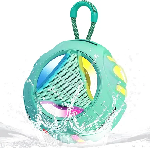 Vista 11 de Altavoz de ducha Bluetooth impermeable, altavoces Bluetooth portátiles inalámbricos, para exteriores, IPX7 flotante, micrófono integrado, tiempo