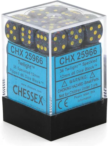 Vista 4 de DND - Juego de dados Chessex D&D de 0.472 in, juego de dados poliédricos de plástico crepúsculo moteado, Dungeons and Dragons, incluye 36 dados - D6