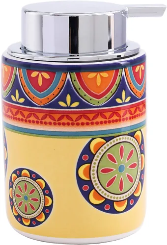 Vista 5 de Bico Blue Talavera - Dispensador de jabón de cerámica de 12 onzas con bomba extraíble, ideal para cocina, baño, loción y aceite esencial