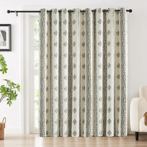 Vista 31 de Melodieux Cortinas bohemias 80% opacas de 63 pulgadas de largo para dormitorio, sala de estar, oscurecimiento de sala de estar, cortinas