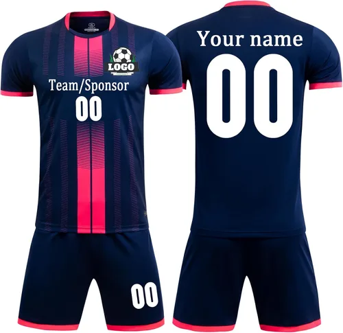 Vista 9 de Camisetas de fútbol personalizadas para niños, hombres y mujeres, camiseta y pantalones cortos de fútbol personalizados, uniformes de fútbol
