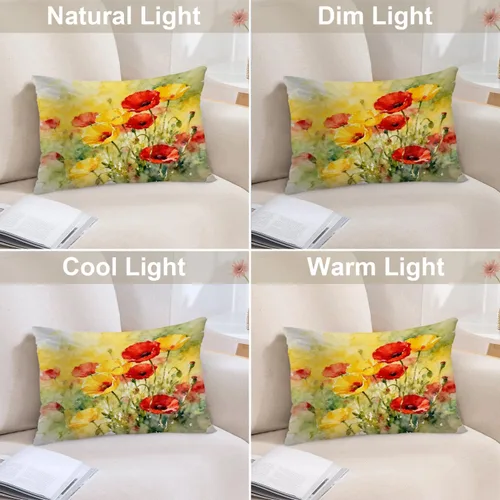 Vista 295 de Batmerry Autumn Pumpkin Templeton Throw Pillow Covers, Green Leaves Paths Forests Decorative Pillow Covers Digital Printing Blended for Couch Sofa