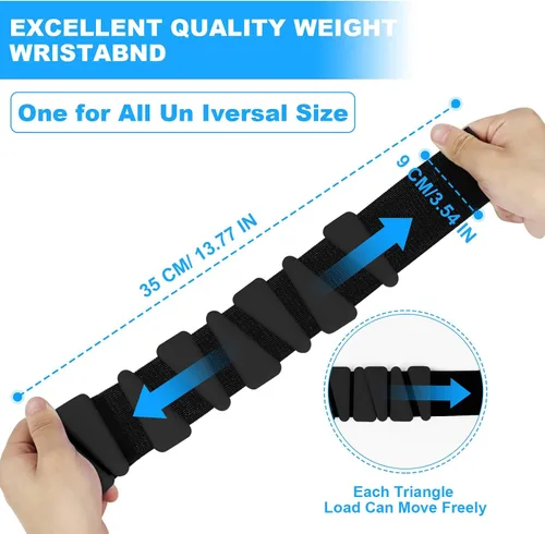 Vista 3 de Juego de 2 pesas para muñeca (2 libras cada una), pesas de tobillo para mujeres y hombres Negro 4lb