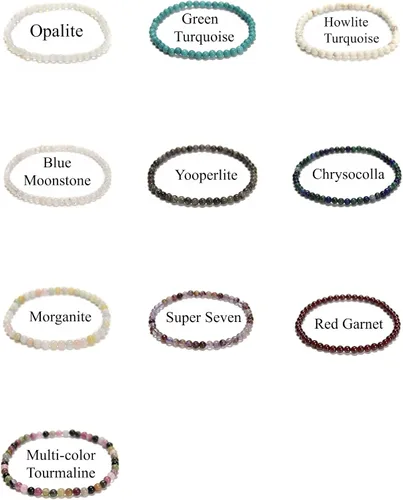Vista 5 de JM Design Pulsera de cuentas redondas lisas de amazonita pequeña, tamaño 0.157 in, 7.5 pulgadas de longitud