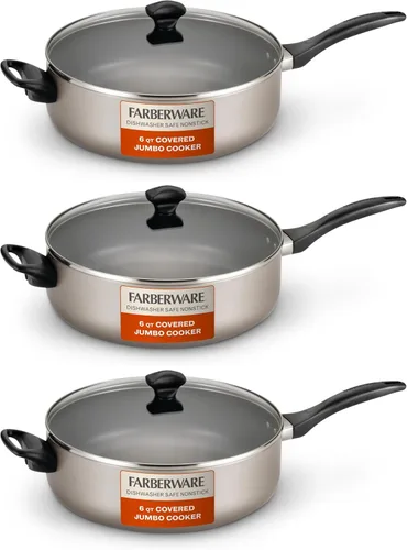 Vista 10 de Farberware Olla grande antiadherente apta para lavavajillas/sartén con asa auxiliar - aluminio, 6 cuartos, azul 2-Aguamarina