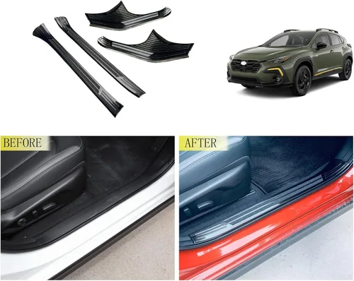 Vista 2 de Accesorios de automóvil compatibles con Subaru Crosstrek 2023-2026, placa interior del umbral de la puerta, cubierta protectora de arañazos, marco