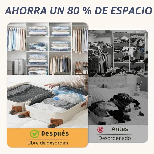 Vista 4 de Cozy Essential Vacuum Storage Bags, 80% Compression Vacuum Seal Space Saver Plastic Packaging Bags for Clothes, Blankets, Pillow, Bedding