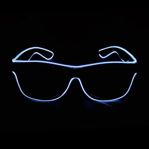 Vista 3 de Aquat Luces EL Wire Neón Rave Gafas de sol resplandor intermitentes LED Disfraces para fiesta, EDM, Halloween RB01