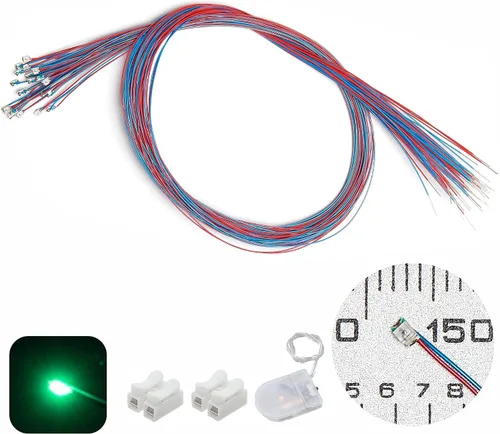 Vista 10 de 50 piezas de LED micro precableados con soldadura previa, LEDs SMD 0805 con accesorios de montaje para construcción de modelos para principiantes