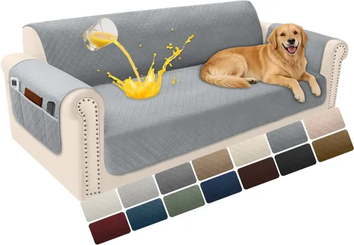 Vista 92 de Fundas de terciopelo 100% impermeables para sofá biplaza, fundas lavables para sofá de 2 plazas, fundas de sofá aptas para mascotas, protector