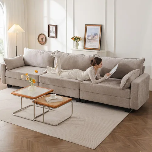 Vista 12 de Sofá de dos plazas de 53'' con almacenamiento en todos los asientos, sofá seccional modular con asiento profundo, cómodo sofá de gran