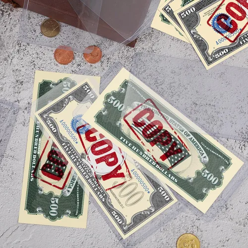 Vista 6 de Sepamoon 60 fundas para billetes de dólar, 6.9 x 2.95 pulgadas, fundas de plástico duro transparente para monedas, impermeables, soporte