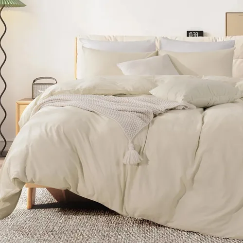 Vista 108 de NEXHOME PRO Funda de edredón Twin XL 100% algodón lavado, transpirable, duradera, texturizada, similar al lino, juego de ropa de cama para el hogar