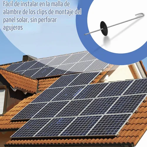 Vista 5 de Clips de protección de panel solar, kit de rollo de animales, clips de sujeción de acero inoxidable para panel solar, alambre de pájaro, valla