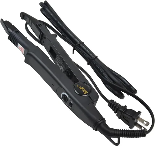 Vista 2 de Kit de herramientas de extensiones de cabello con conector de hierro térmico de fusión, enchufe de EE. UU., 50 unidades de protectores térmicos