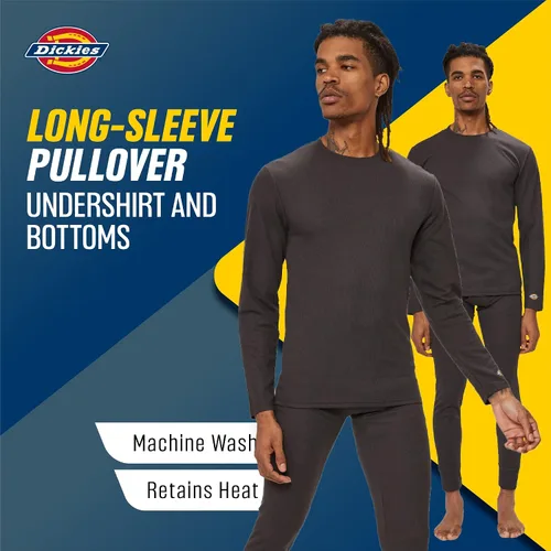 Vista 4 de Dickies Conjunto de ropa interior térmica Long Johns para hombre, 2 piezas de capa base para clima frío para hombre