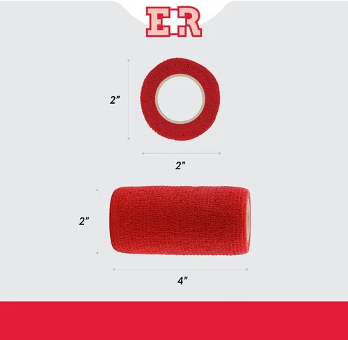 Vista 5 de Ever Ready First Aid Vendajes cohesivos autoadherentes de 4 pulgadas x 5 yardas, 6 unidades, colores arcoíris