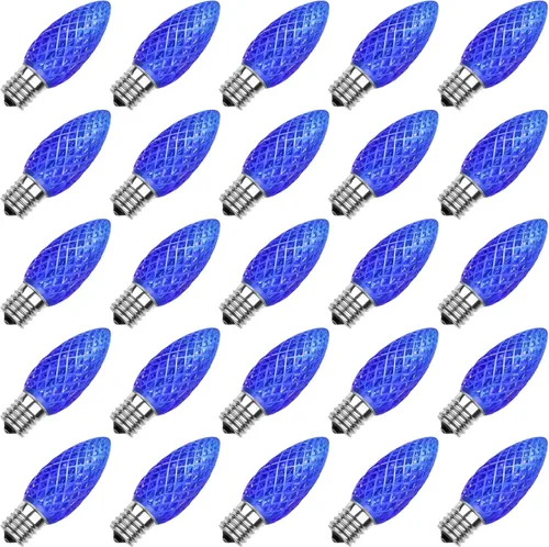 Vista 14 de Meconard Bombillas LED C9 de repuesto para Navidad, bombillas LED inastillables C9 para luces de Navidad para interiores y exteriores, base
