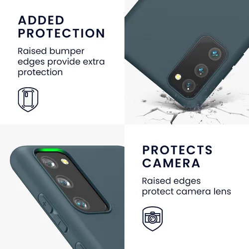 Vista 3 de kwmobile Funda compatible con Samsung Galaxy S20 FE - Funda protectora de silicona TPU suave y delgada - Pizarra oscura