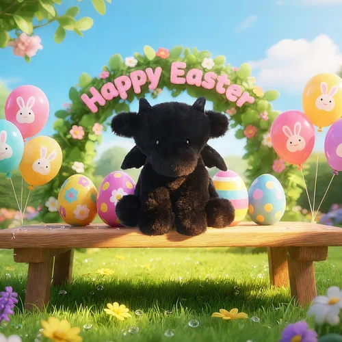 Vista 2 de Apricot Lamb Dragón Negro de Peluche Suave para Niños, Juguetes de Peluche Lindos y Suaves para Niña y Niño, Dragón Negro Esponjoso de Peluche Negro