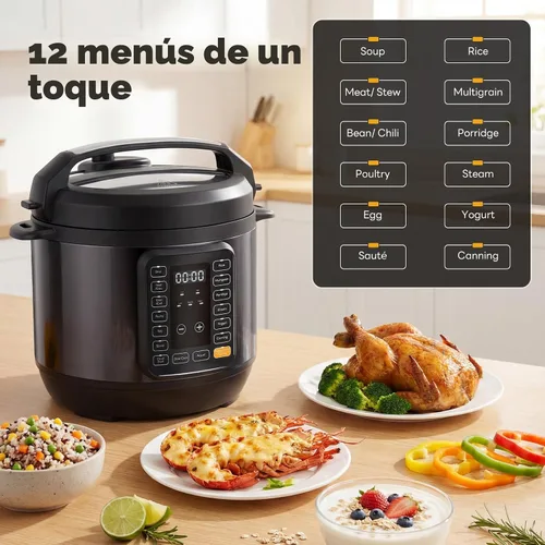 Vista 4 de [Usado] DUMOS Olla a presión eléctrica 16 en 1, olla multicocción programable de 6 cuartos de galón con 12 ajustes preestablecidos de un solo toque