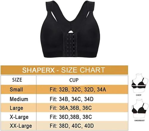 Vista 7 de SHAPERX Sujetador deportivo con cierre frontal para mujer