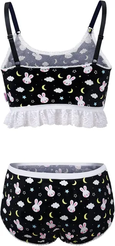 Vista 7 de Littleforbig Lacy Trim Women Nightwear Strap Sleepwear Cami Top Shorts Lingerie Bralette Loungewear Set - Snuggle Bunny