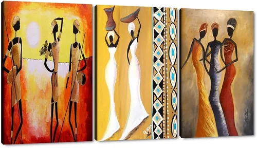 Vista 107 de MAMAGO Lienzo decorativo para pared, pintura de belleza dorada y negra, fotos de mujeres africanas, hermosos pósteres de mujer negra, impresiones