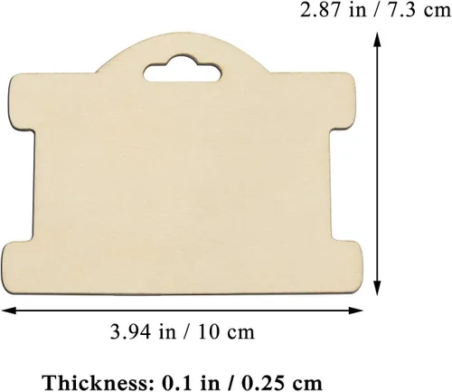 Vista 2 de Tarjeta de exhibición de joyas, etiquetas de madera, tarjetas de exhibición de pulseras, tarjetas de visualización en blanco, de madera sin