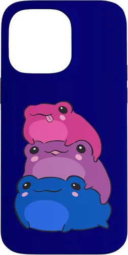Vista 21 de Funda estética para iPhone 12/12 Pro Bisexual Flag Color Frogs Sutil Bi Pride LGBTQ