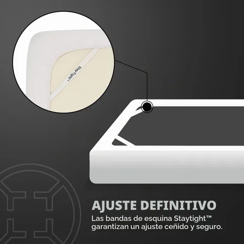 Vista 2 de Tempur-Pedic Protect Protector de colchón impermeable, individual XL, color blanco