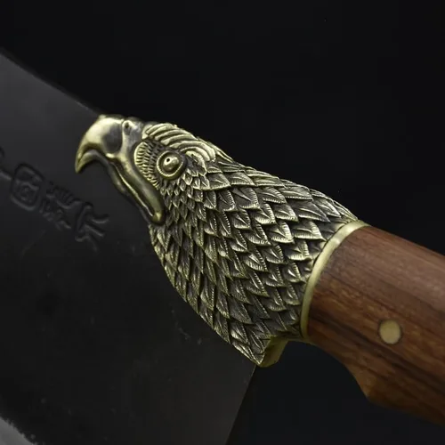 Vista 4 de Cuchillo de carnicero para carne, 8 pulgadas de forja afilada a mano de corte de huesos de corte de huesos Cuchillo de chef para el hogar