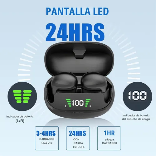 Vista 3 de Loluka Auriculares invisibles inalámbricos Bluetooth, discretos y pequeños ocultos con Bluetooth para el trabajo, auriculares inalámbricos Negro