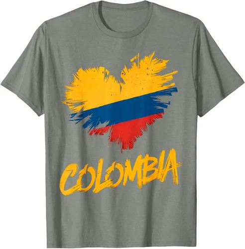 Vista 26 de Camiseta con la bandera del corazón de Colombia