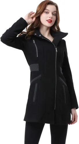 Vista 3 de BGSD Abrigo Carrie de lana de bloque de color para mujer (talla regular y grande)
