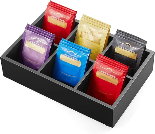 Vista 9 de Soporte para bolsitas de té con 2 ranuras, acacia