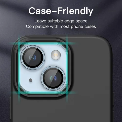 Vista 6 de JETech Protector de lente de cámara para iPhone 14 de 6.1 pulgadas y iPhone 14 Plus de 6.7 pulgadas, cubierta de anillo individual de metal de Azul