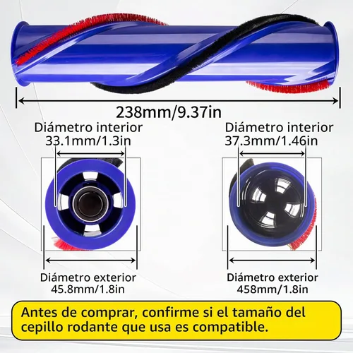 Vista 3 de Para piezas de repuesto Dyson V6: Rodillo de cepillo para Dyson V6 Roller Brush Reemplazo Animal Absolute Cordless Vacuum Attachments, Número
